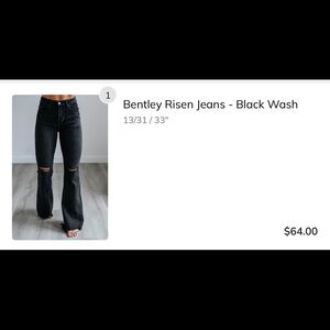 Risen Women’s Black Flared Distressed Jeans